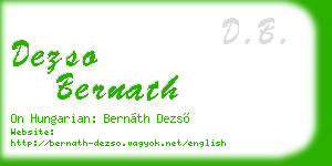 dezso bernath business card