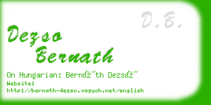 dezso bernath business card